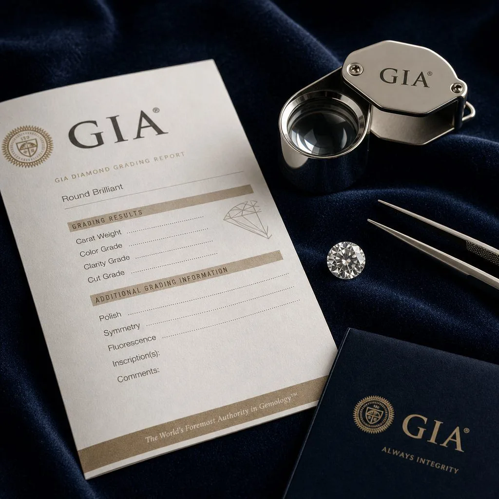 GIA certified loose diamond with grading report — Diagem Diamonds investment-grade natural diamond with full documentation